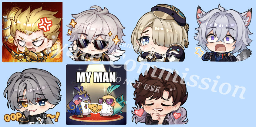 Husbando Emotes x7
