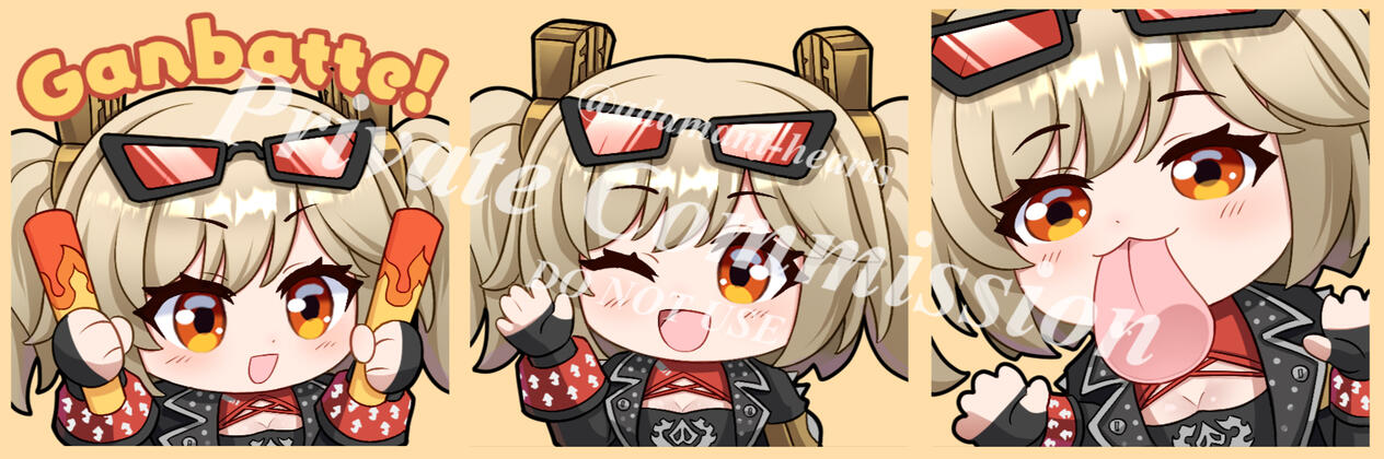 Burnice emotes x3